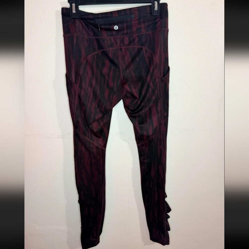 Lululemon Red and Black Patterned Leggings